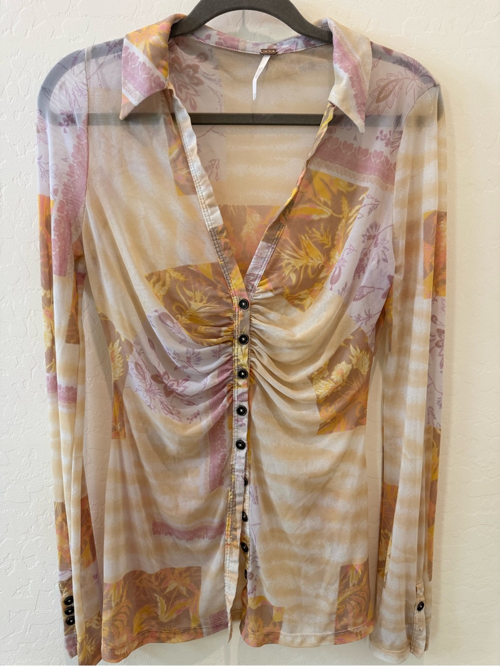 Free People Medium Ruched Blouse